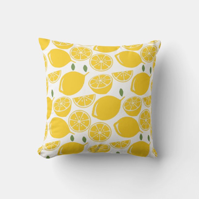 Coussin Motif de fruits de citron jaune (Recto)