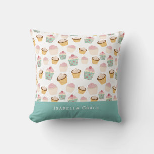 Coussin Motif de gâteau personnalisé avec nom