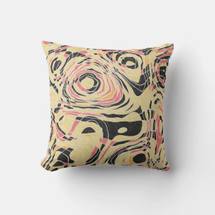 Coussin motif de géo de ligne Abstraite, dessin topographi
