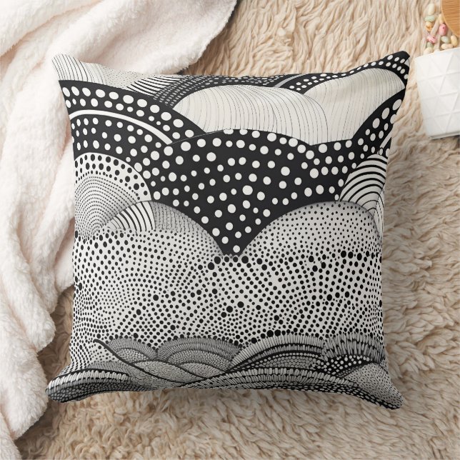 Coussin Motif de géométrie abstraite monochrome contempora (Couverture)
