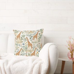 Coussin Motif de girafe à l'aquarelle mignon