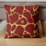 Coussin Motif de girafe abstraite rouge et or<br><div class="desc">Motif de girafe abstraite rouge et or,  design poster de animal cool.</div>