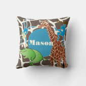 Coussin Motif de Girafe de la Jungle pour bébé personnalis (Verso)
