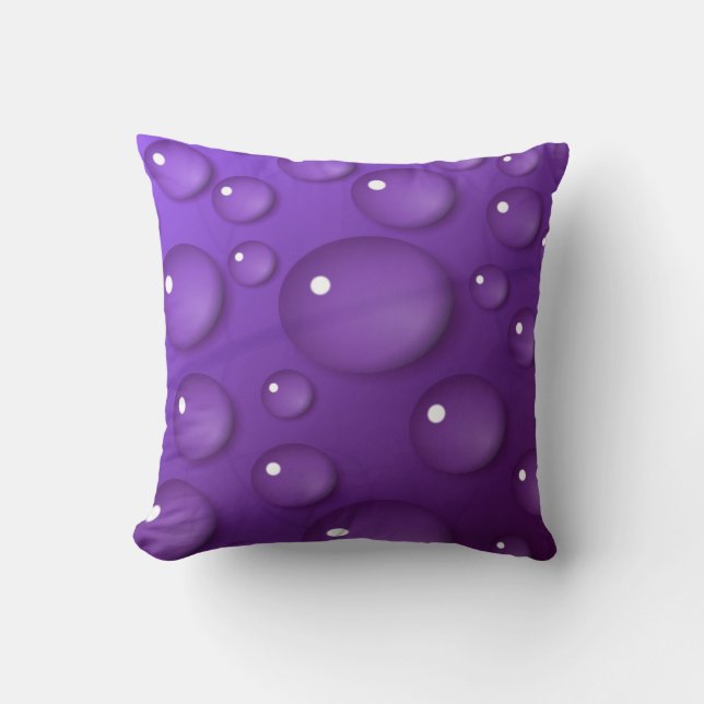 Coussin Motif de goutte d'eau violet (Recto)
