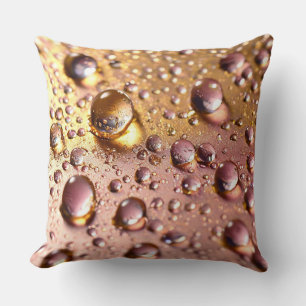 Coussin Motif de gouttes d'eau roses