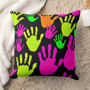 Coussin Motif de graffiti néon