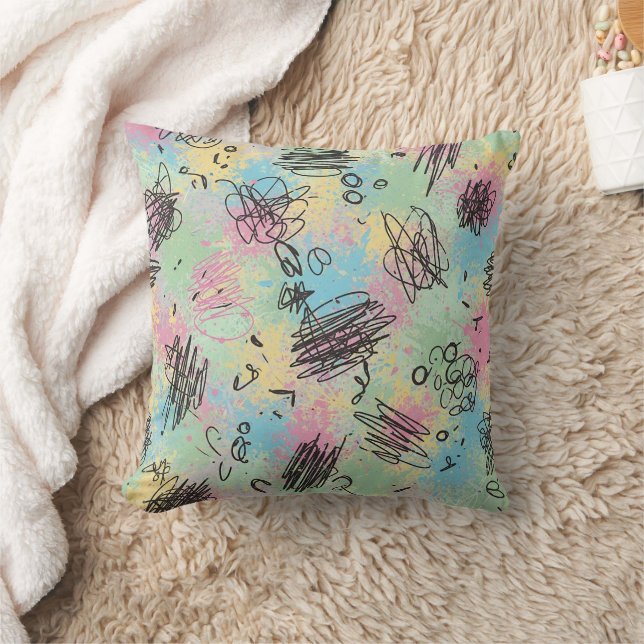 Coussin Motif de graffiti urbain coloré (4) (Couverture)