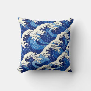Coussin Motif de grande vague japonaise Océan