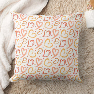Coussin Motif de gribouillis à cœur tourbillonnant