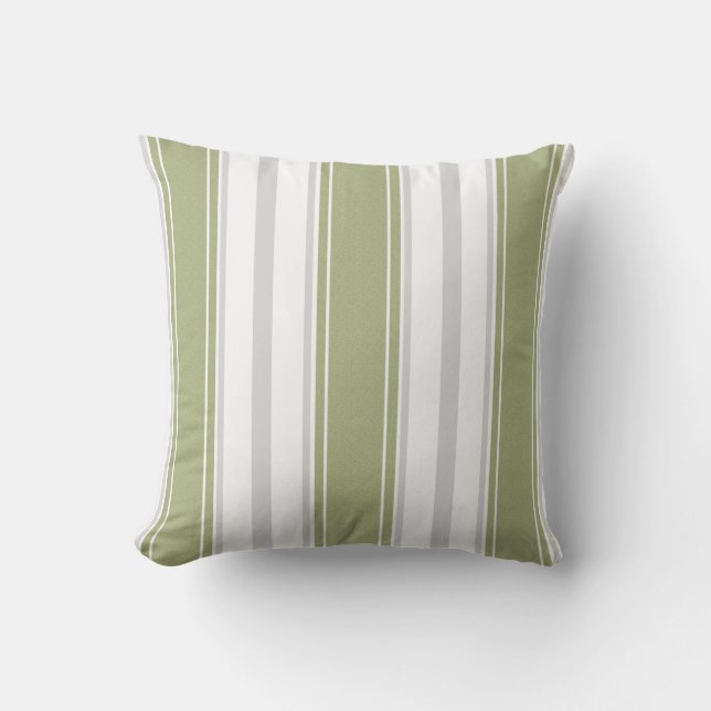 Coussin Motif de Gris céleri vert et gris clair blanc | (Recto)