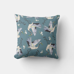 Coussin Motif de grue, illustration Flying Bird.