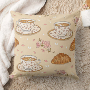 Coussin Motif de housse de café Fleur de Cerisier (2)