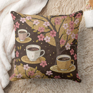 Coussin Motif de housse de café Fleur de Cerisier (8)