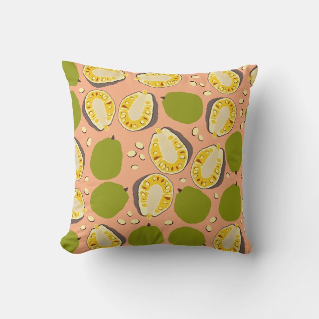 Coussin Motif de Jackfruit d'été tropical - Fruit exotique (Recto)