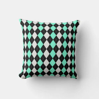 Coussin Motif de JACQUARD de diamants verts Black & SPENDT