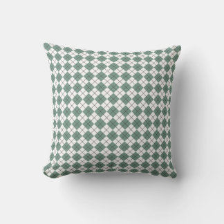 Coussin Motif de Jacquard de vert et blanc