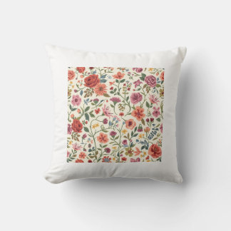 Coussin Motif de jardin floral vintage élégant