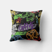 Coussin Motif de jeu graffiti néon (Verso)