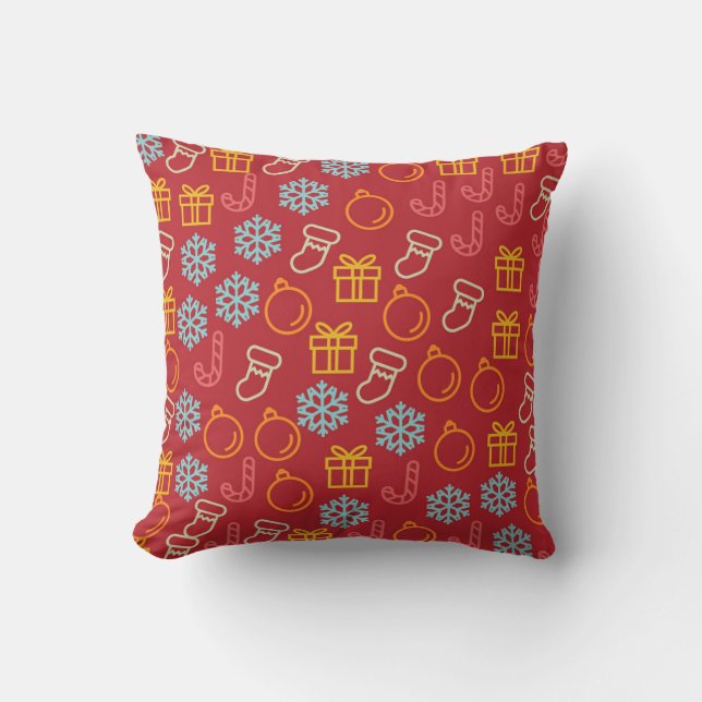 Coussin Motif de Joie des Fêtes (Recto)