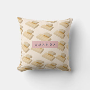 Coussin Motif de la barre de chocolat blanc personnalisée