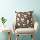 Coussin Motif de la Chouette des bois, Brown (Chaise)