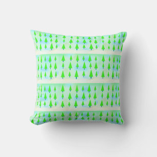 Coussin Motif de la ferme des arbres de Noël verts