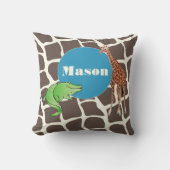 Coussin Motif de la Giraffe stylisée Monogramme te (Recto)