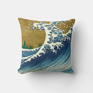 Coussin Motif de la Grande Vague de Hokusai : Art Ukiyo-e