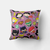 Coussin Motif de la Ligue de Justice de Chibi sur le viole (Verso)