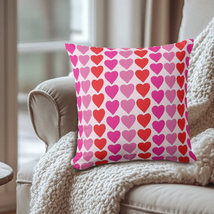 Coussin Motif de la Saint-Valentin Cœurs Fuchsia Rose Roug