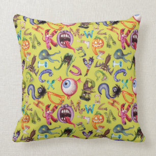 Coussin Motif de l'alphabet monstre