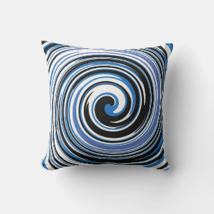 Coussin Motif de lancement noir et bleu