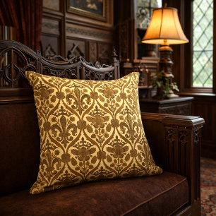 Coussin Motif de l'époque victorienne Rose Tudor & Fleur-d