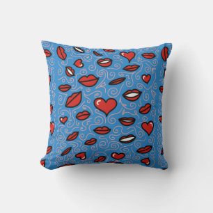 Coussin Motif de lèvres amusantes et audacieuses