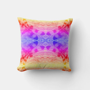 Coussin motif de libellule arc-en-ciel dos bleu uni