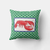 Coussin Motif de lien blanc rouge vert homard preppy (Verso)