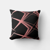 Coussin Motif de ligne moderne noir et rose  (Recto)