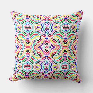 Coussin Motif de ligne ondulée coloré