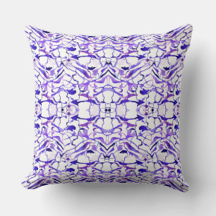 Coussin Motif de lignes abstraites aquarelles violettes mi