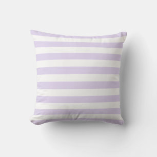 Coussin Motif de lignes blanc doux et lilas violet