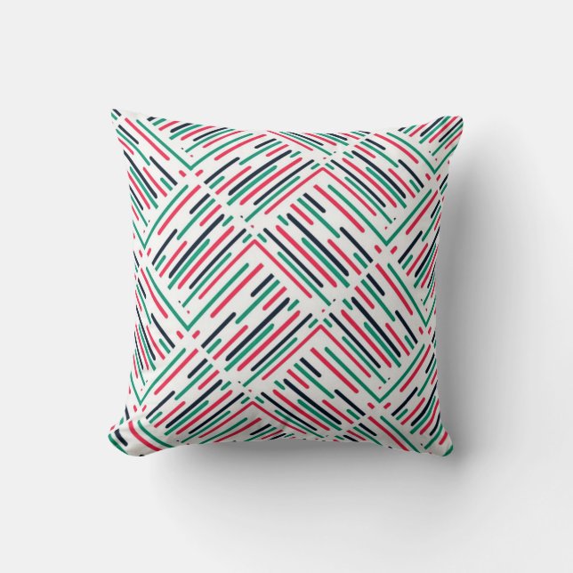 Coussin Motif de lignes colorées Abstraites (Recto)