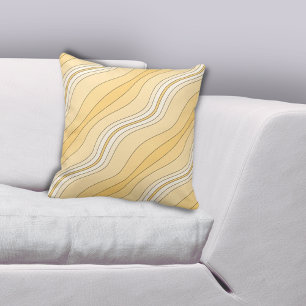 Coussin Motif de lignes Jaune modernes