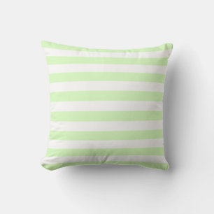Coussin Motif de lignes pastel blanc et vert citron