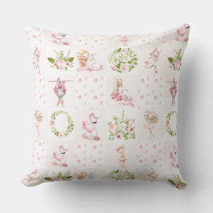 Coussin Motif de lit bébé rose fleuri pour animaux de la n