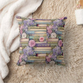 Coussin Motif de livres et de fleurs pastel de cottage cos (Couverture)