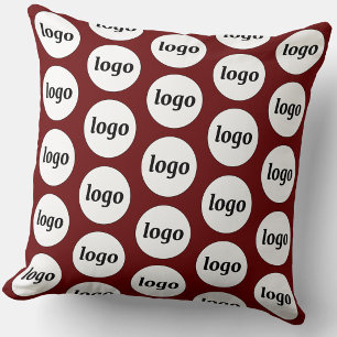 Coussin Motif de logo simple bordeaux