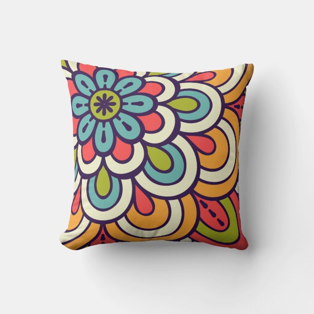 Coussin Motif de l'ornement de fleurs (Recto)