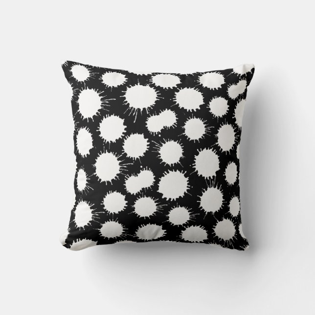 Coussin Motif de lot - Blanc sur noir (Recto)