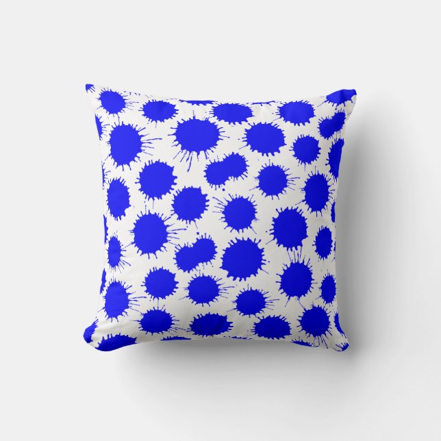 Coussin Motif de lot - Bleu sur blanc (Recto)