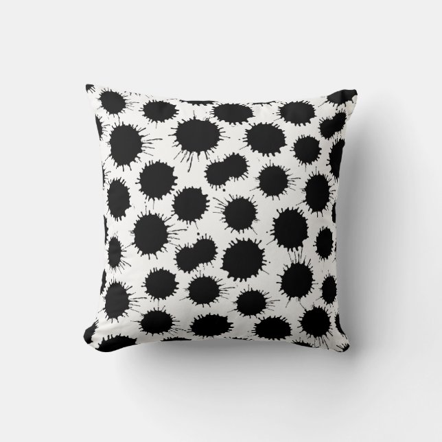 Coussin Motif de lot - Noir sur Blanc (Recto)